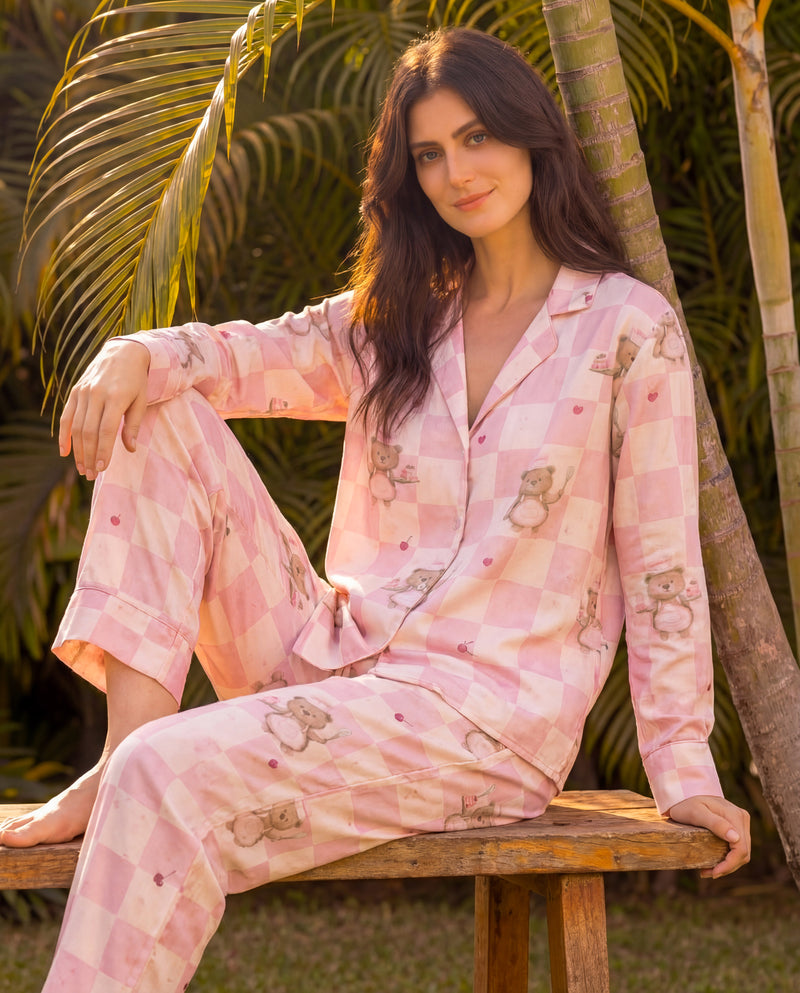 Bear Love Braless PJ Set