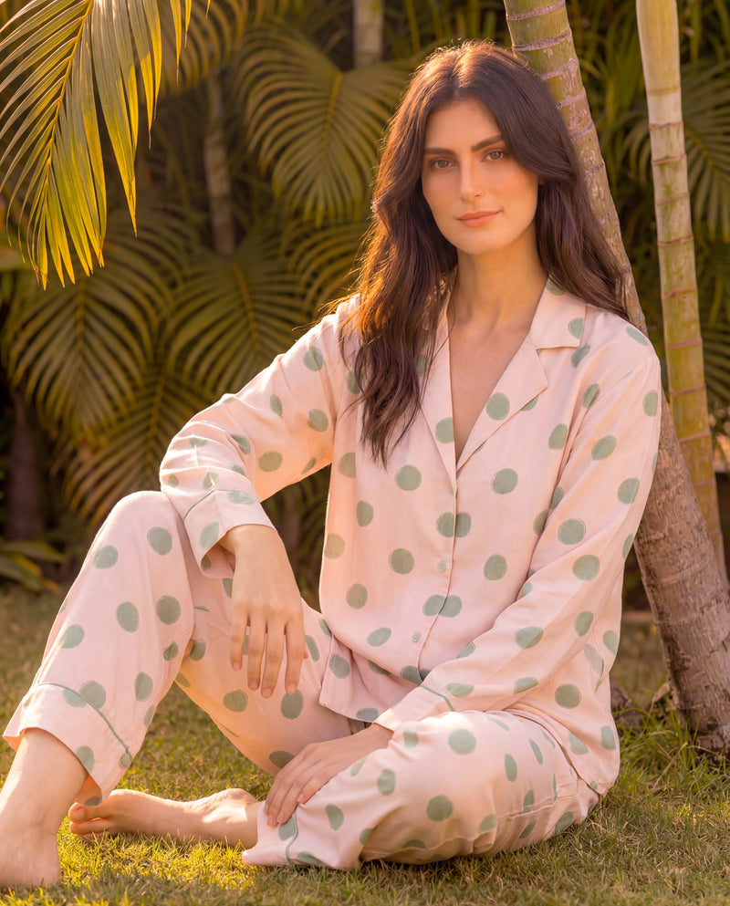 Pastel Green Polka Braless PJ Set