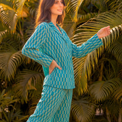 Asymmetrical Checks Braless PJ Set