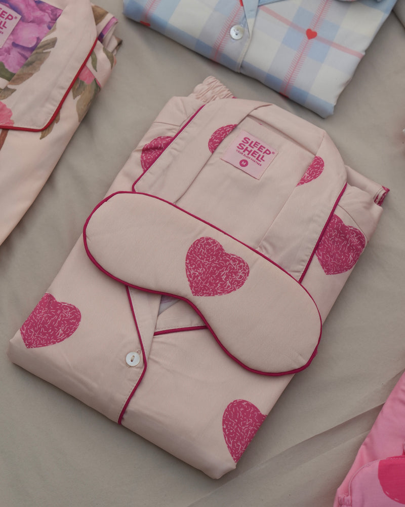 Unstructured Hearts Braless PJ Set