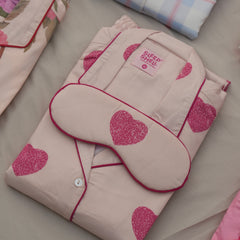Unstructured Hearts Braless PJ Set
