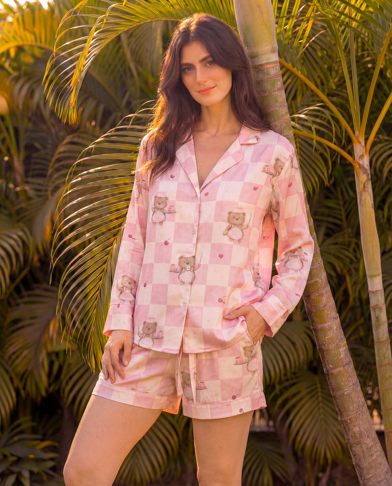 Bear Love Braless Shorts Set