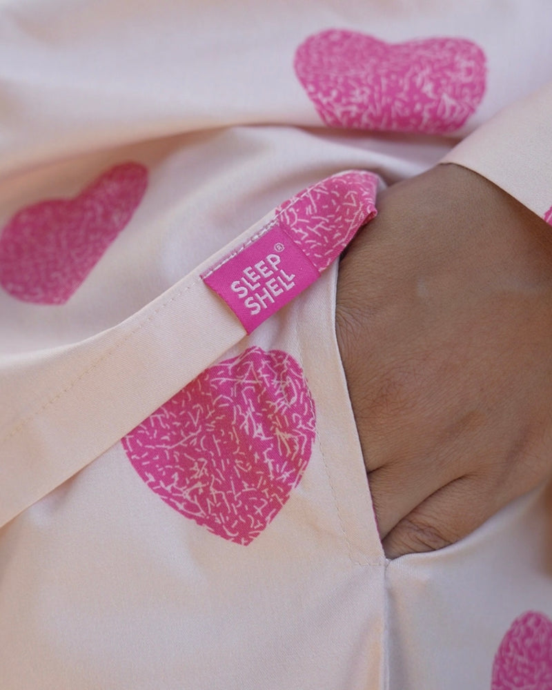 Unstructured Hearts Braless PJ Set