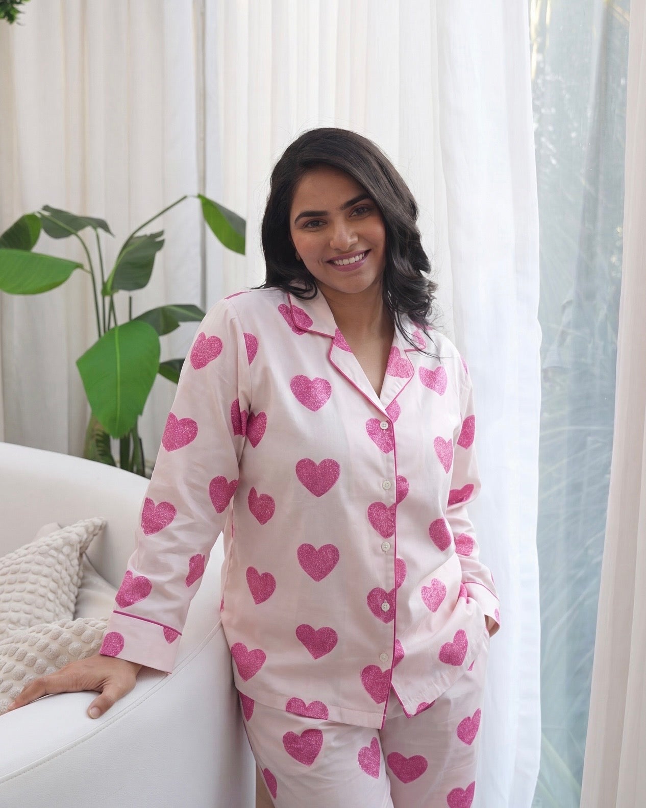 Unstructured Hearts Braless PJ Set – Sleep Shell