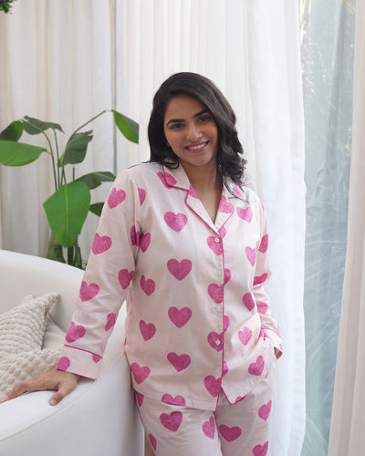 Unstructured Hearts Braless PJ Set