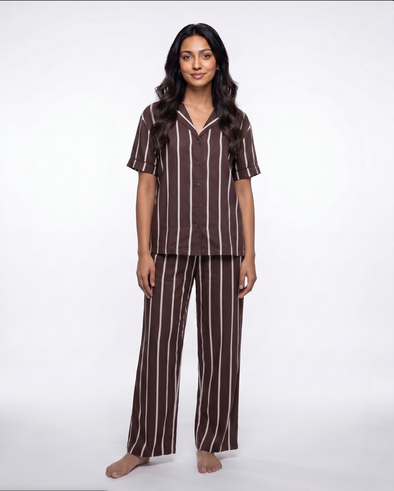 Chocolate Stripes Pajama Set