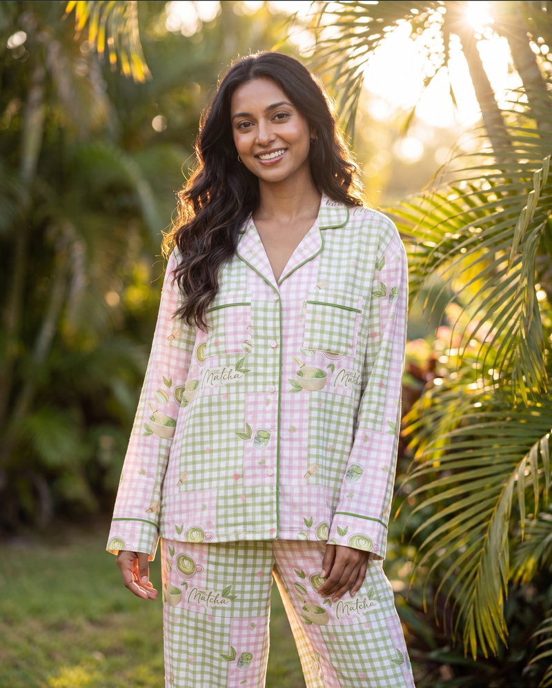 Matcha Lovey Pajama Set - Full Sleeve