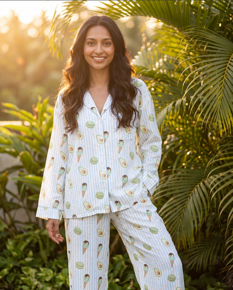 Green Matcha Pajama Set - Full Sleeve